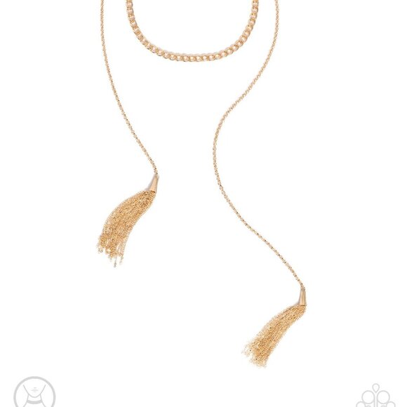 Tassel Theme - Gold Necklace - Picture 2 of 3
